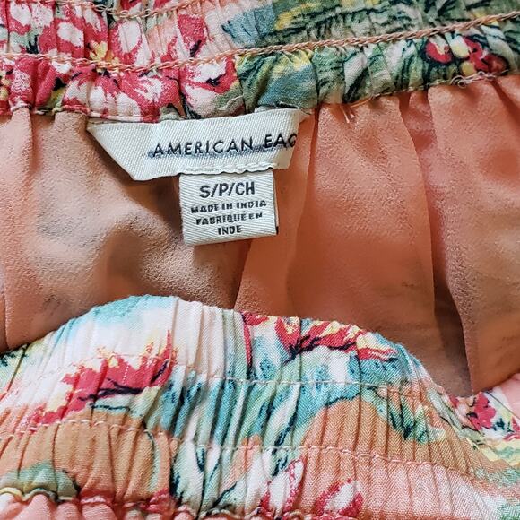 American Eagle Tropical Print Pull On Shorts Women's Small Summer Vacation - Picture 6 of 8